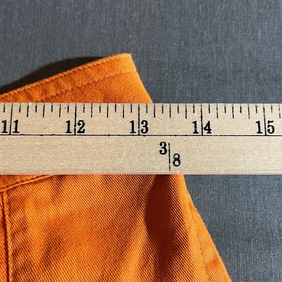 H/G By Collection Pants Womens Small Orange Cotton Trousers Buttons Vacation - Picture 10 of 10